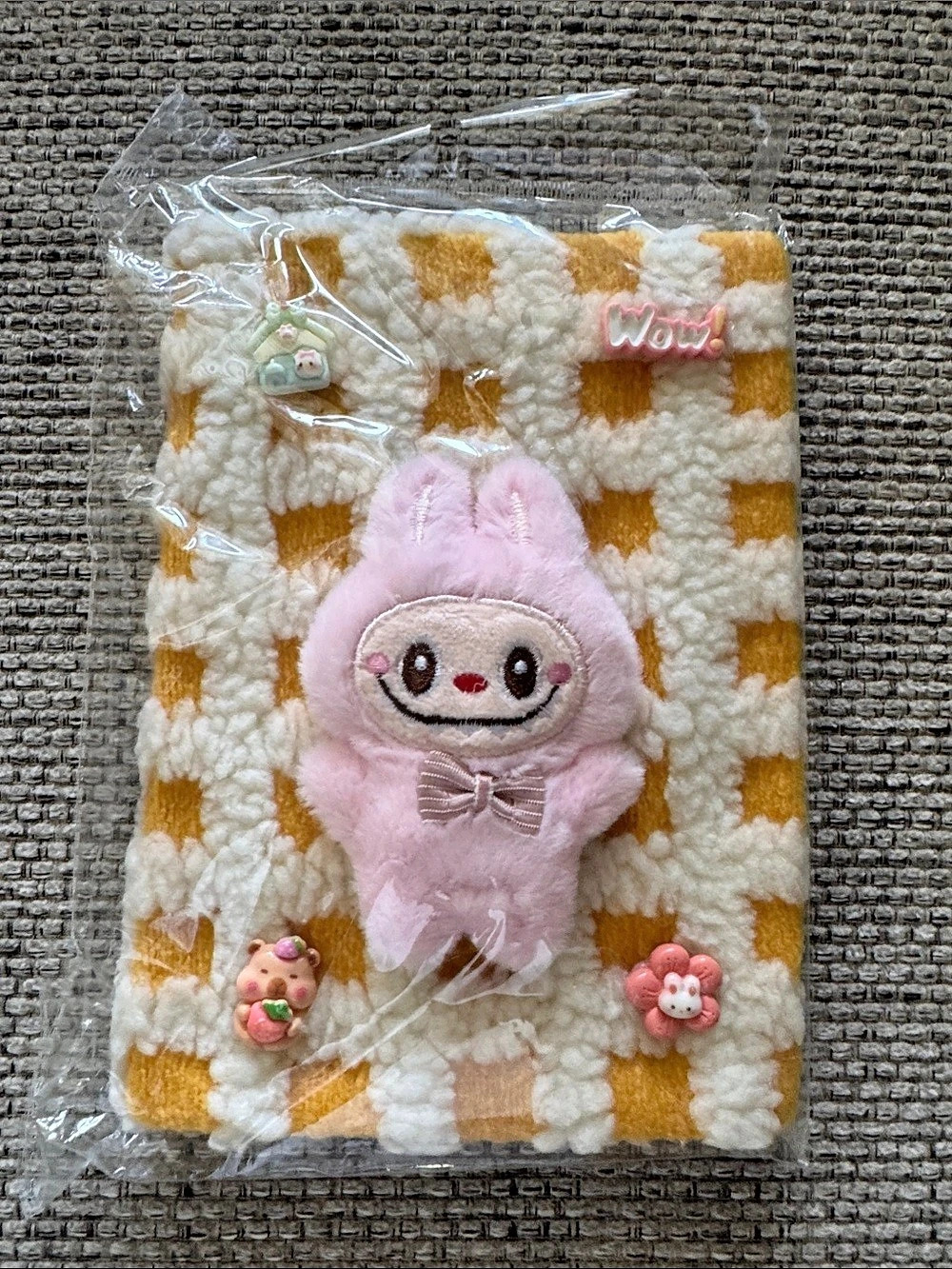 Labubu Character Notebook Cover White Orange NWT